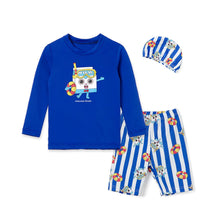 将图片加载到图库查看器,Bread Barbershop 'Swimming Wilk' Rash Guard Swimsuit Set (Swim Cap Set)