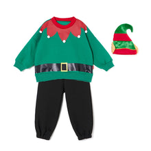 Load image into Gallery viewer, 'Merry Fairy Boy' Warm Fleece Top and Bottom Set(Hat Set)