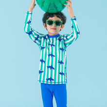 将图片加载到图库查看器,'Shark Shark' Rash Guard Swimsuit Set (Swim Cap, Pouch Set)