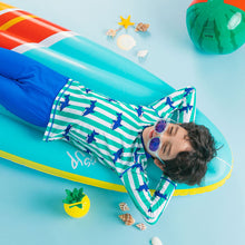 将图片加载到图库查看器,'Shark Shark' Rash Guard Swimsuit Set (Swim Cap, Pouch Set)