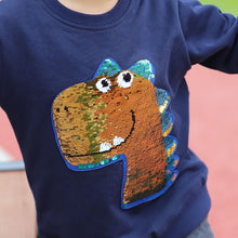 Load image into Gallery viewer, 'Shiny Dino' Reversible Sequin Sweatshirt