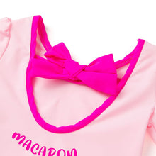 将图片加载到图库查看器,Bread Barbershop 'Neon Pink Macaron' Pink Rash Guard Swimsuit Set (Swim Cap, Pouch Set)