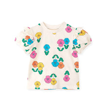 将图片加载到图库查看器,flower pattern ivory t-shirt