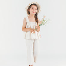 Load image into Gallery viewer, girls beige linen outfit set