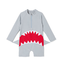 Load image into Gallery viewer, 'Mega Shark' Rash Guard Swimsuit Set(Swim Cap)