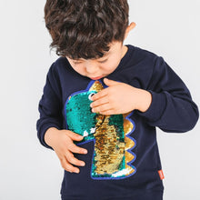 Load image into Gallery viewer, 'Shiny Dino' Reversible Sequin Sweatshirt