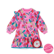 Load image into Gallery viewer, 'Pretty Cherry' Warm Fleece Dress(Bag Set)