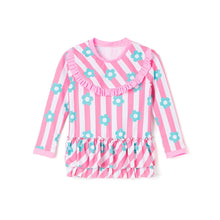 将图片加载到图库查看器,'Lala Flower' Rash Guard Swimsuit Set (Swim Cap, Pouch Set)