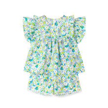 将图片加载到图库查看器,blue and green flower pattern blouse