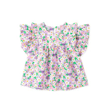 将图片加载到图库查看器,purple flower pattern blouse