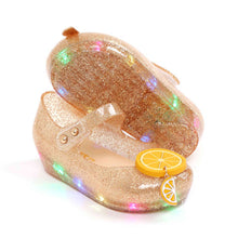 Load image into Gallery viewer, 'Tok Tok Orange' LED Jelly Shoes
