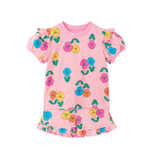 将图片加载到图库查看器,girls flower pattern pink outfit set