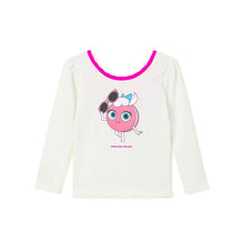 将图片加载到图库查看器,Bread Barbershop 'Neon Pink Macaron' White Rash Guard Swimsuit Set (Swim Cap, Pouch Set)