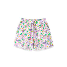 将图片加载到图库查看器,purple flower pattern short pants