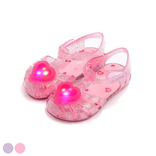 Load image into Gallery viewer, 'Ruby Heart' LED Jelly Shoes