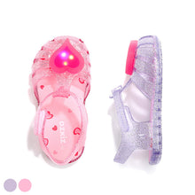 Load image into Gallery viewer, 'Ruby Heart' LED Jelly Shoes