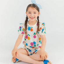 将图片加载到图库查看器,girls flower pattern ivory outfit set