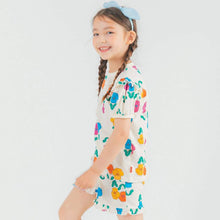 将图片加载到图库查看器,girls ivory flower pattern outfit set