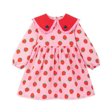 将图片加载到图库查看器,girls pink strawberry dress