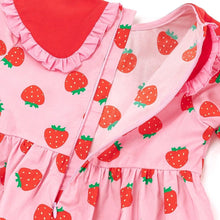 将图片加载到图库查看器,girls pink strawberry dress