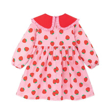 将图片加载到图库查看器,girls pink strawberry dress