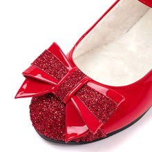 Load image into Gallery viewer, girls red fur mary jane shoes