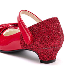 Load image into Gallery viewer, girls red fur mary jane shoes