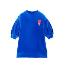 Load image into Gallery viewer, girls blue velour dress