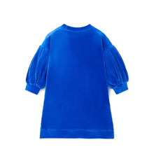 Load image into Gallery viewer, girls blue velour dress