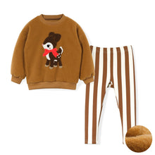将图片加载到图库查看器,kids brown deer top and bottom set
