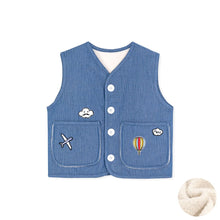 将图片加载到图库查看器,kids denim fleece vest
