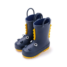 将图片加载到图库查看器,kids navy dinosaur rain boots