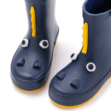 将图片加载到图库查看器,kids navy dinosaur rain boots