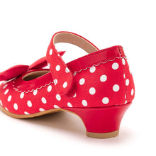将图片加载到图库查看器,girls white dotted red mary jane shoes