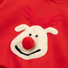 将图片加载到图库查看器,kids red rudolph hooded t-shirt