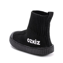 Load image into Gallery viewer, kids black sock sneakers

