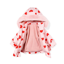 将图片加载到图库查看器,girls pink heart padded jacket