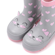 将图片加载到图库查看器,kids grey cat rain boots