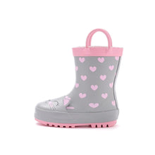 Load image into Gallery viewer, kids grey cat rain boots
