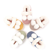 Load image into Gallery viewer, kids knit fur shoes