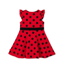 将图片加载到图库查看器,girls black dotted red dress