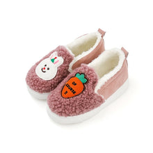 将图片加载到图库查看器,kids pink fur slip-on shoes