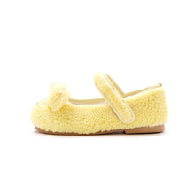 Load image into Gallery viewer, girls yellow fur mary jane shoes