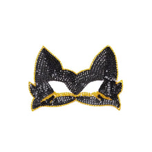 Load image into Gallery viewer, black pearly cat halloween mask for kids