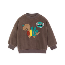 将图片加载到图库查看器,boys brown dinosaur top