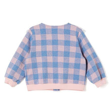将图片加载到图库查看器,girls pink check cardigan