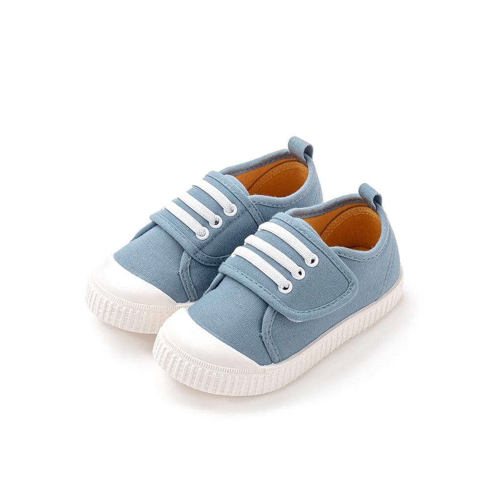 kids blue slip-on shoes