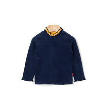 将图片加载到图库查看器,girls navy frilled t-shirt