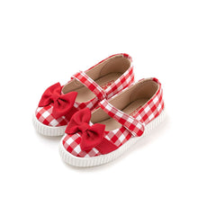 将图片加载到图库查看器,girls red checkered shoes