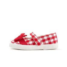 将图片加载到图库查看器,girls red checkered shoes
